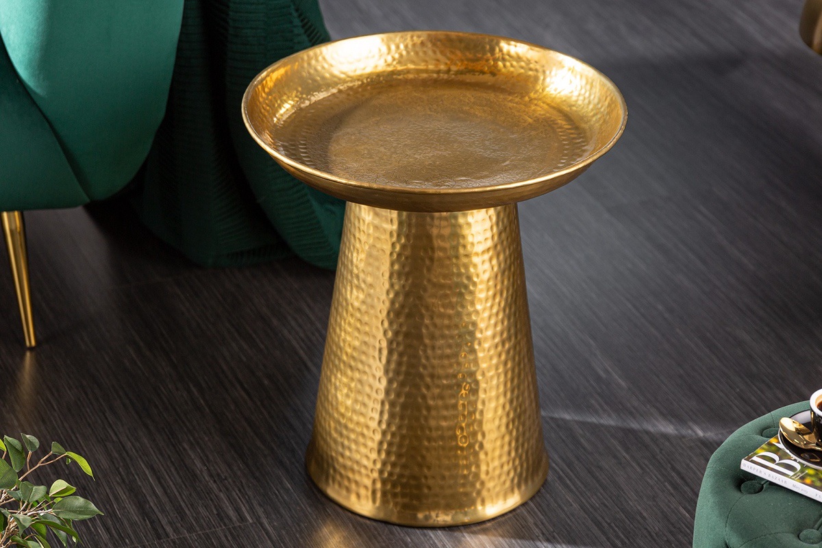 LuxD Dizajnový odkladací stolík Malia 46 cm zlatý