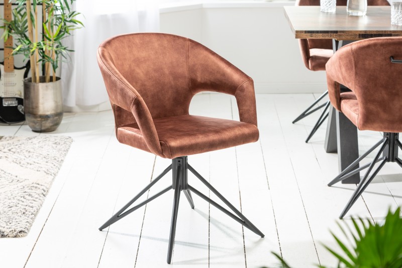 E-shop LuxD 24193 Dizajnová otočná stolička Age hnedý zamat
