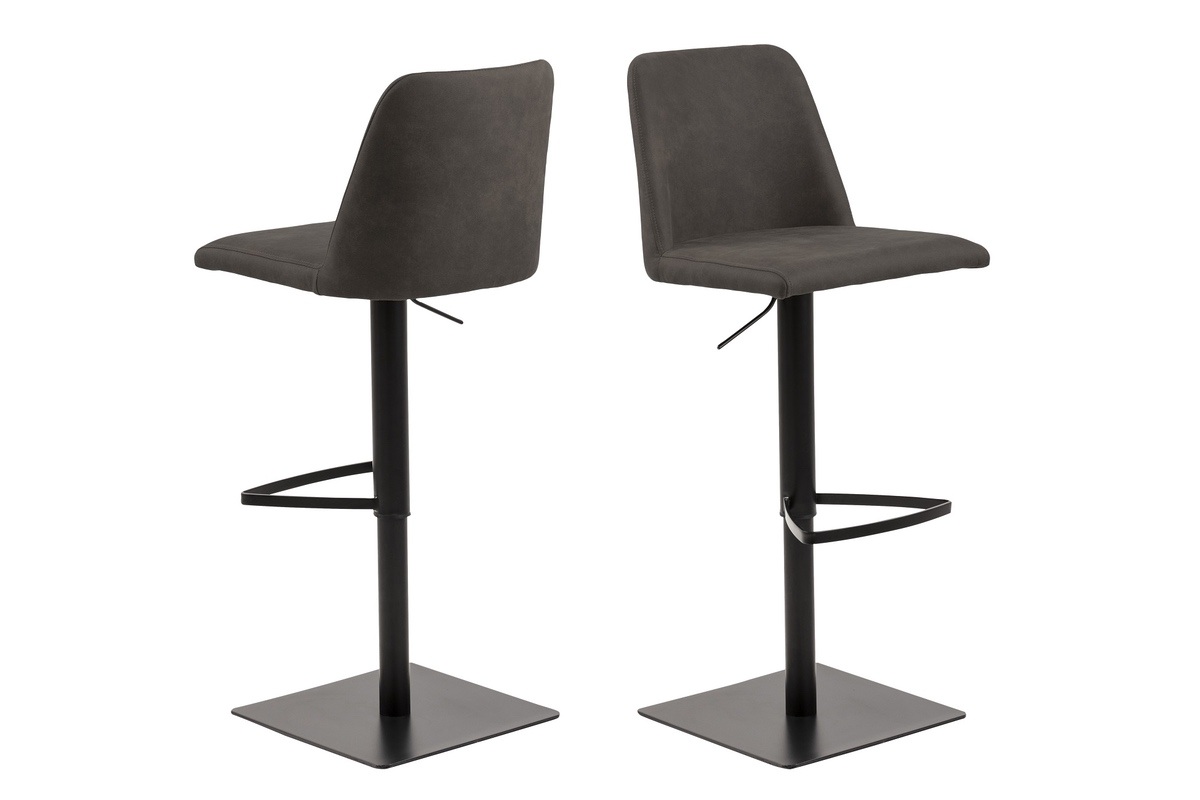 E-shop Dkton Dizajnová barová stolička Alasdair, antracitová