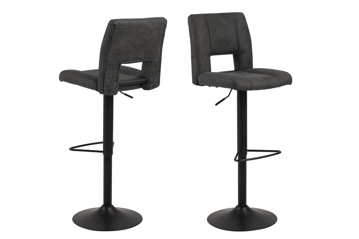 E-shop Dkton Dizajnová barová stolička Almonzo, antracitová