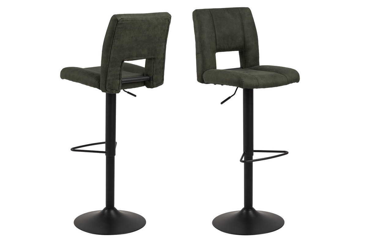 E-shop Dkton Dizajnová barová stolička Almonzo, olivovo zelená