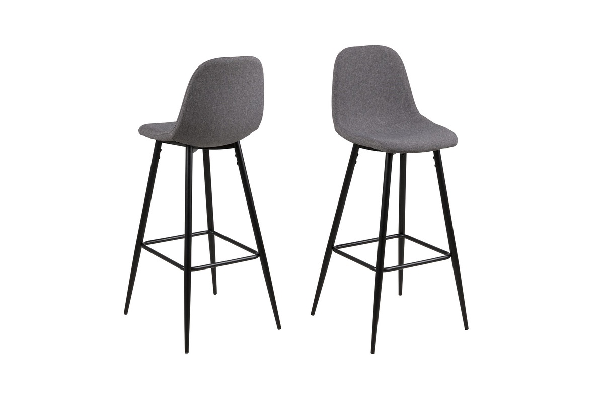E-shop Dkton Dizajnová barová stolička Alphonsus, svetlosivá
