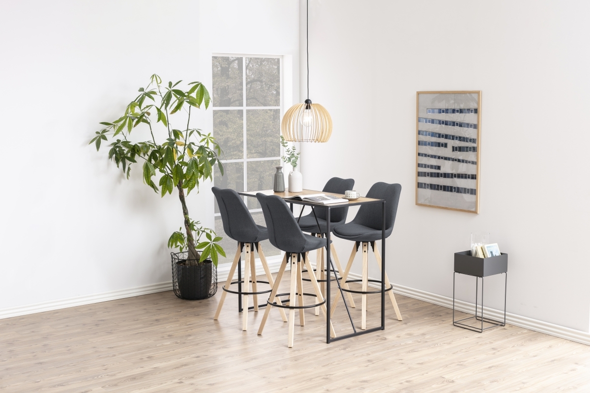 E-shop Dkton Dizajnová barová stolička Nascha, svetlo šedá