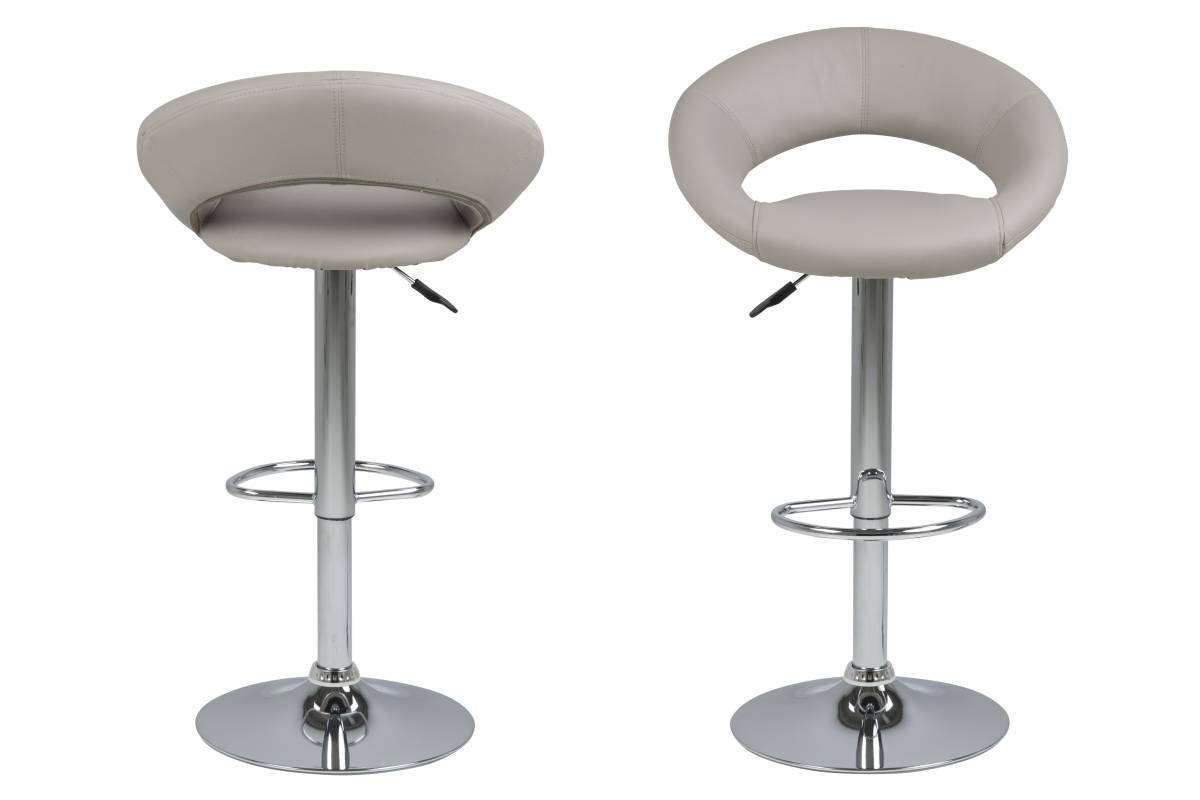 E-shop Dkton Dizajnová barová stolička Navi, šedohnedá a chrómová