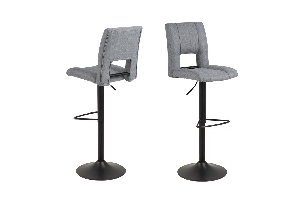 E-shop Dkton Dizajnová barová stolička Almonzo, svetlosivá / čierna