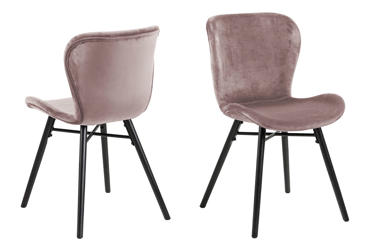 E-shop Dkton 23375 Dizajnová jedálenská stolička Alejo, popolavá ružová