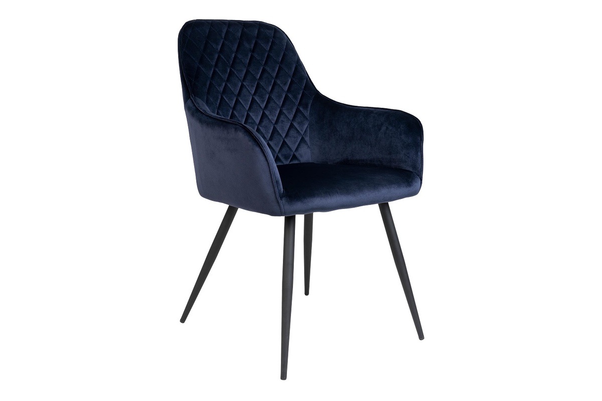 E-shop Norddan 25846 Dizajnová jedálenská stolička Gracelyn tmavomodrý zamat