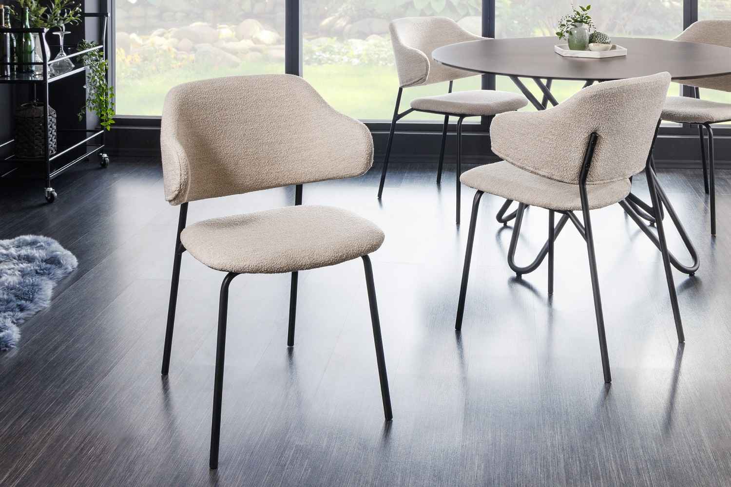 LuxD 28014 Dizajnová jedálenská stolička Takuya sivá