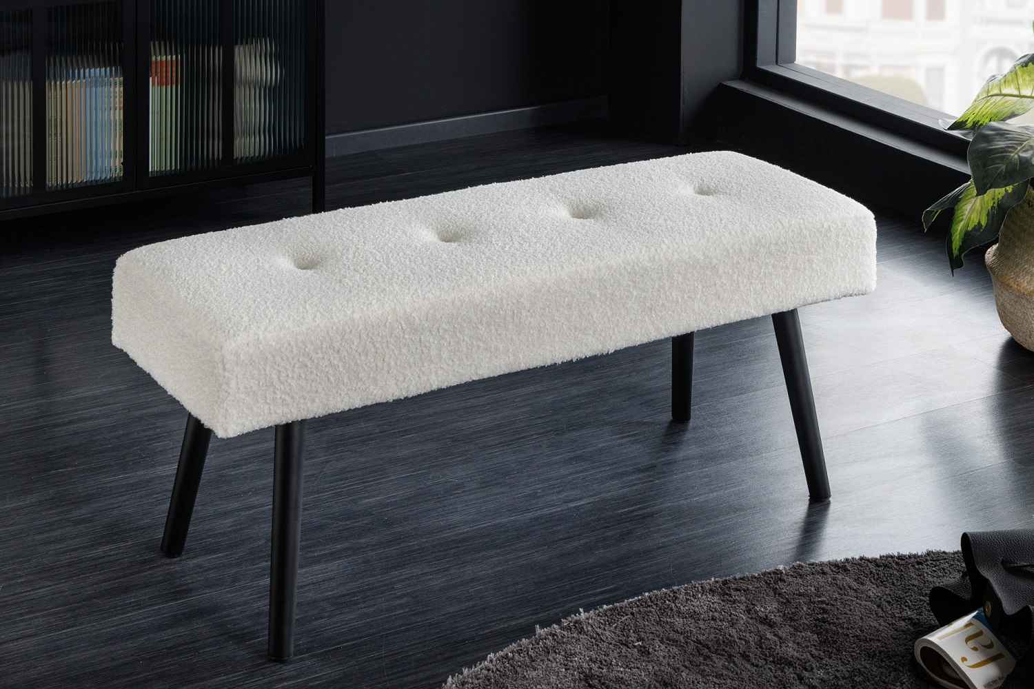 E-shop LuxD Dizajnová lavica Bailey 100 cm biela