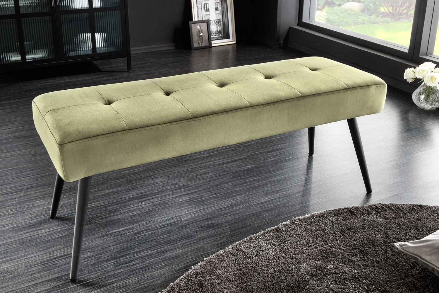 E-shop LuxD Dizajnová lavica Bailey 100 cm olivovo-zelený zamat