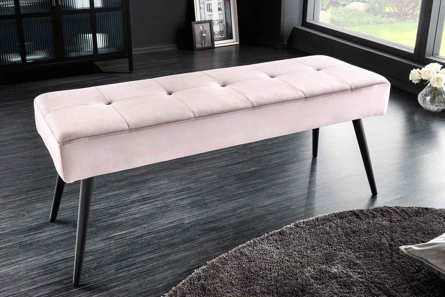 E-shop LuxD Dizajnová lavica Bailey 100 cm ružový zamat