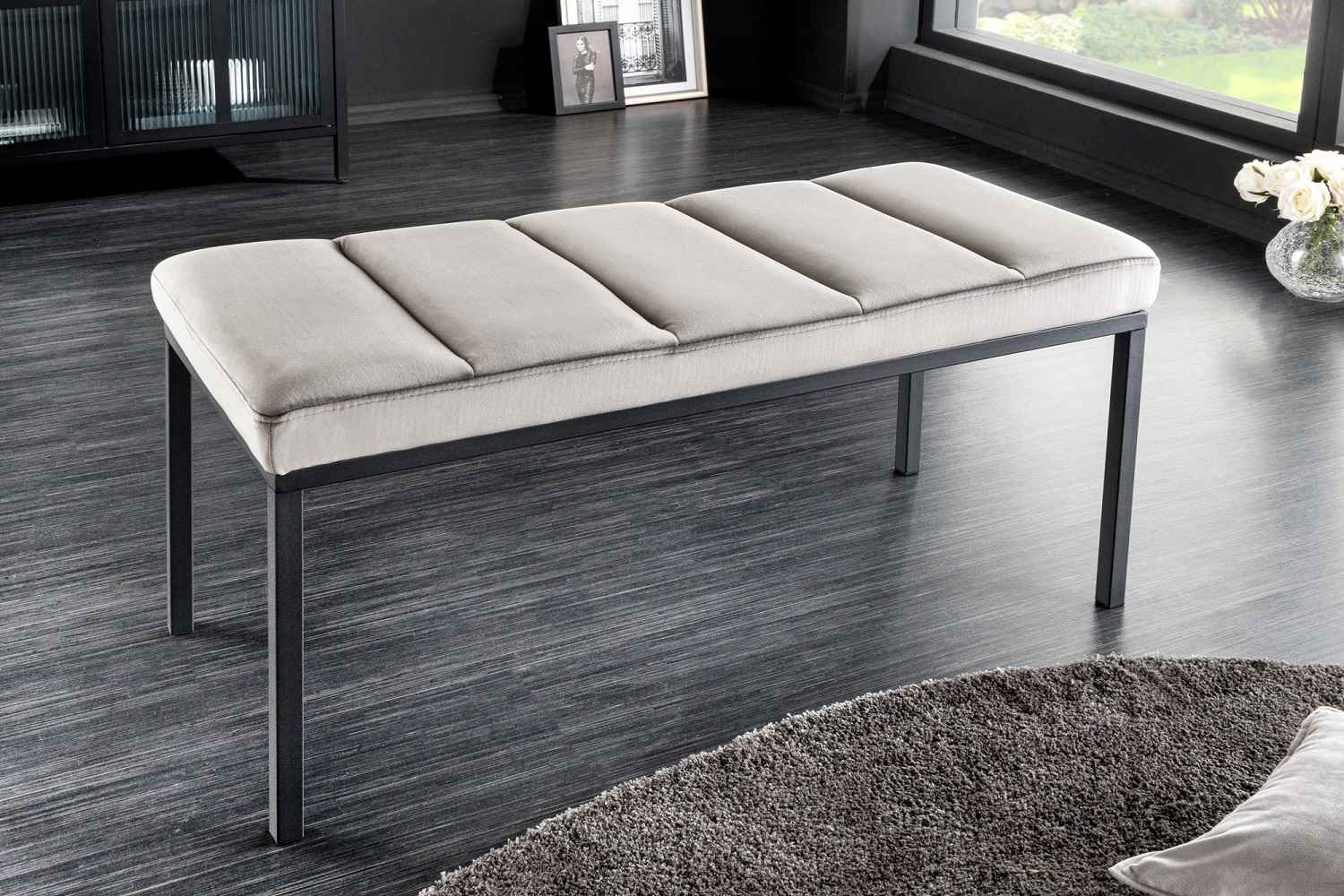 E-shop LuxD Dizajnová lavica Bailey 80 cm svetlosivý zamat