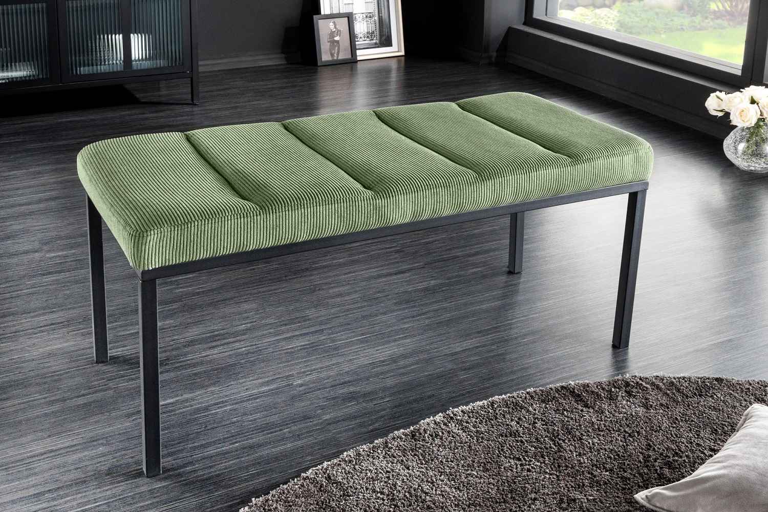E-shop LuxD Dizajnová lavica Bailey 80 cm zelený menčester