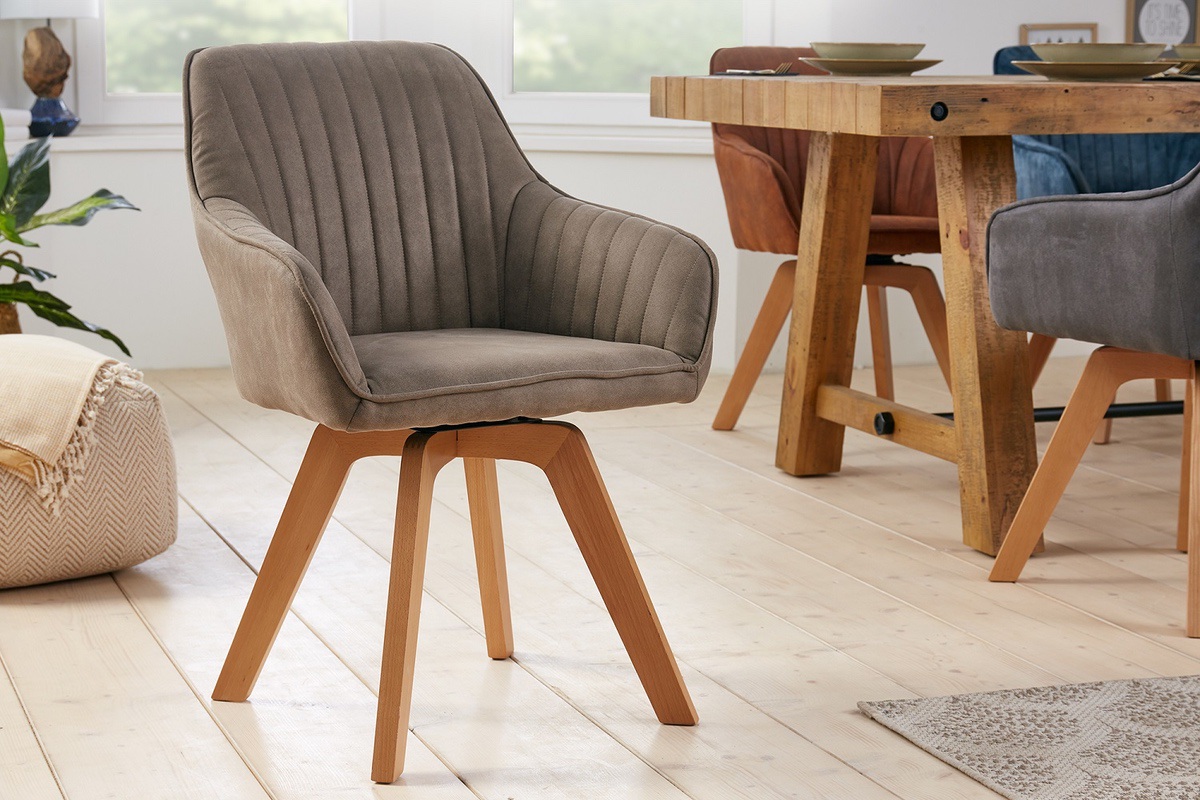 LuxD 25759 Dizajnová otočná stolička Gaura vintage taupe