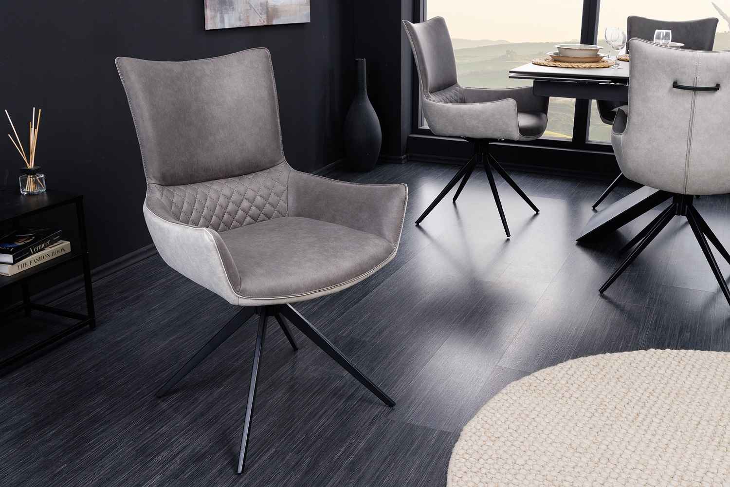 LuxD 28471 Dizajnová otočná stolička Wendell sivá / svetlosivá