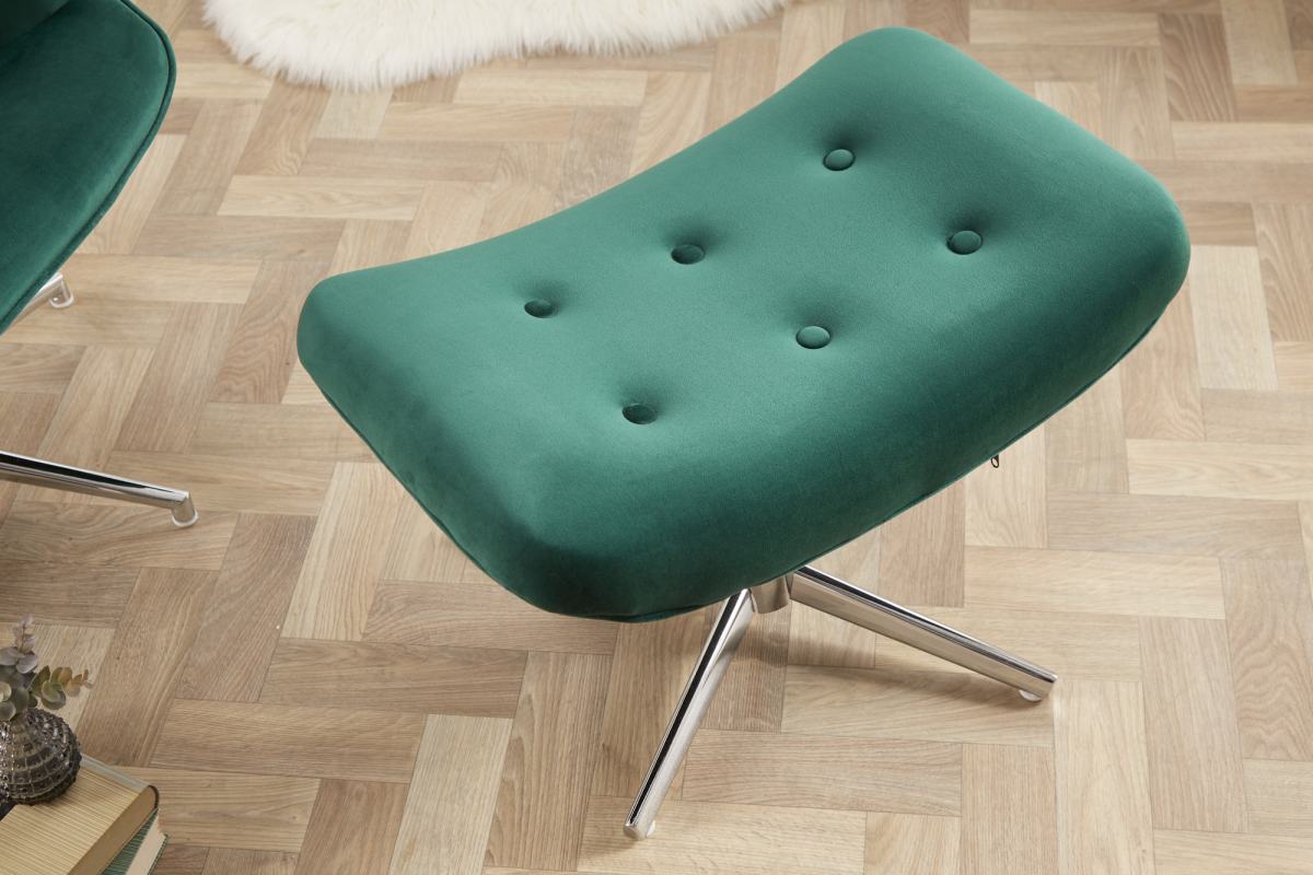 LuxD Dizajnová otočná taburetka Joe - zelený zamat