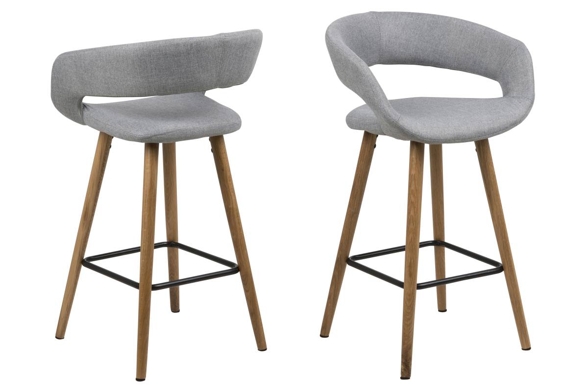 E-shop Dkton 23541 Dizajnová pultová stolička Natania, svetlo šedá