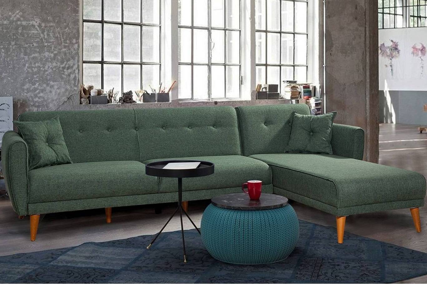 Sofahouse Dizajnová rozkladacia sedačka Gianetta 277 cm zelená