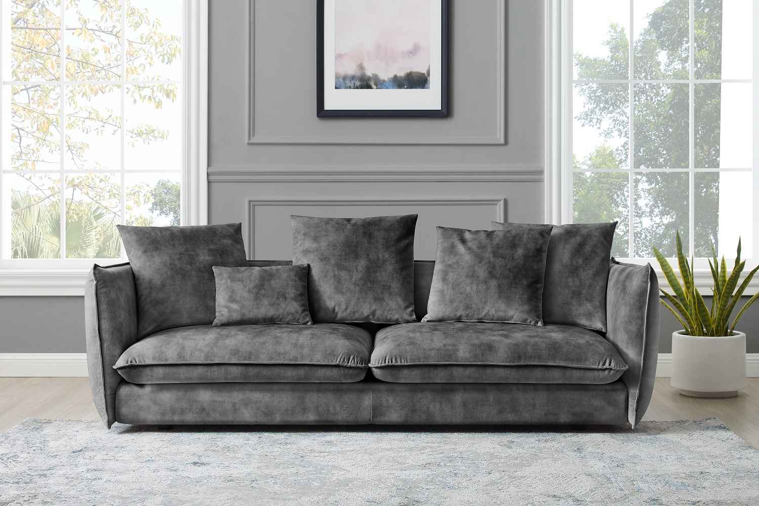 LuxD Dizajnová sedačka Ramilah 228 cm sivý zamat