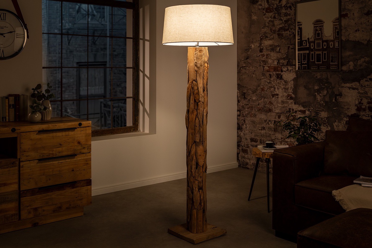 E-shop LuxD 25459 Dizajnová stojanová lampa Nash prírodná Stojanové svietidlo