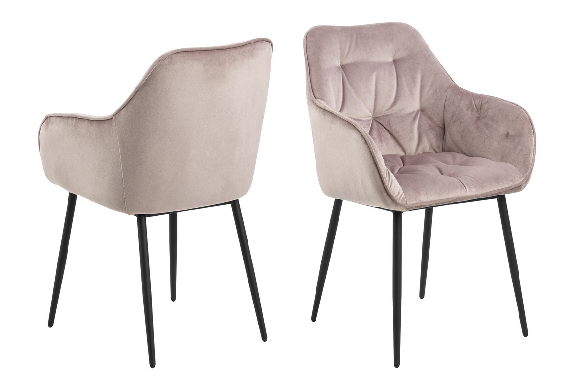 E-shop Dkton 23318 Dizajnová stolička Alarik, popolavá ružová