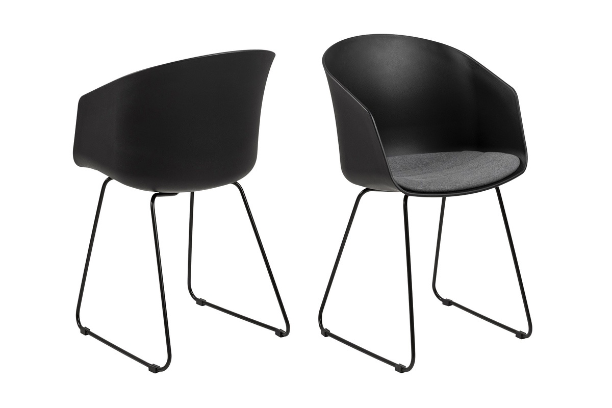 Dkton 23534 Dizajnová stolička Almanzo, čierna / sivá