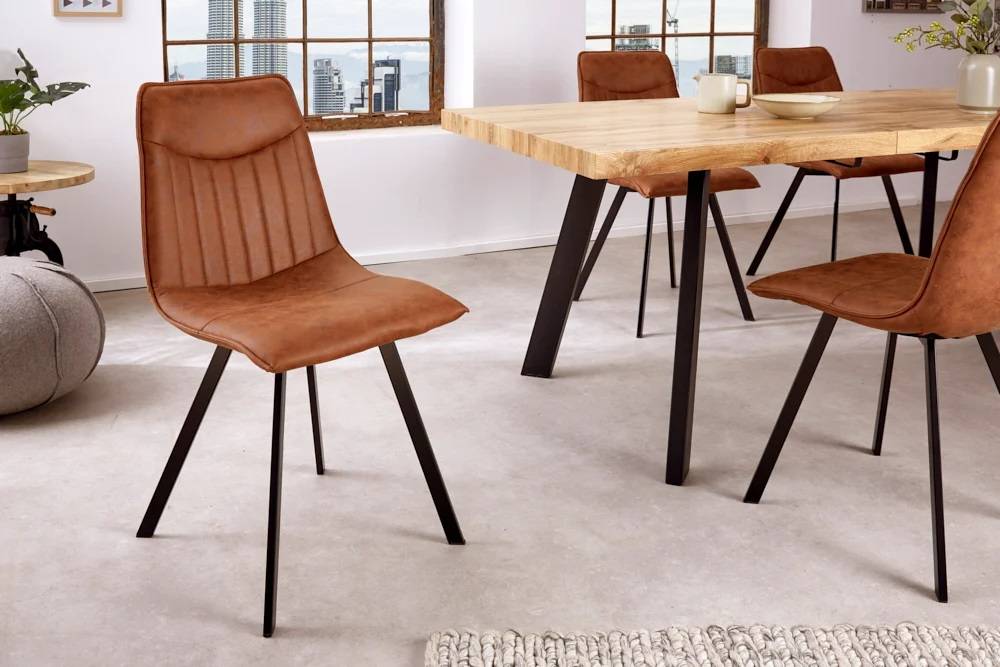 LuxD 26741 Dizajnová stolička Galinda vintage hnedá