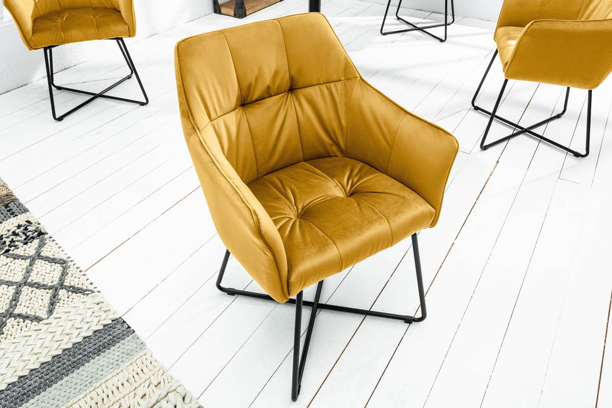 LuxD 21791 Dizajnová stolička Giuliana horčicová
