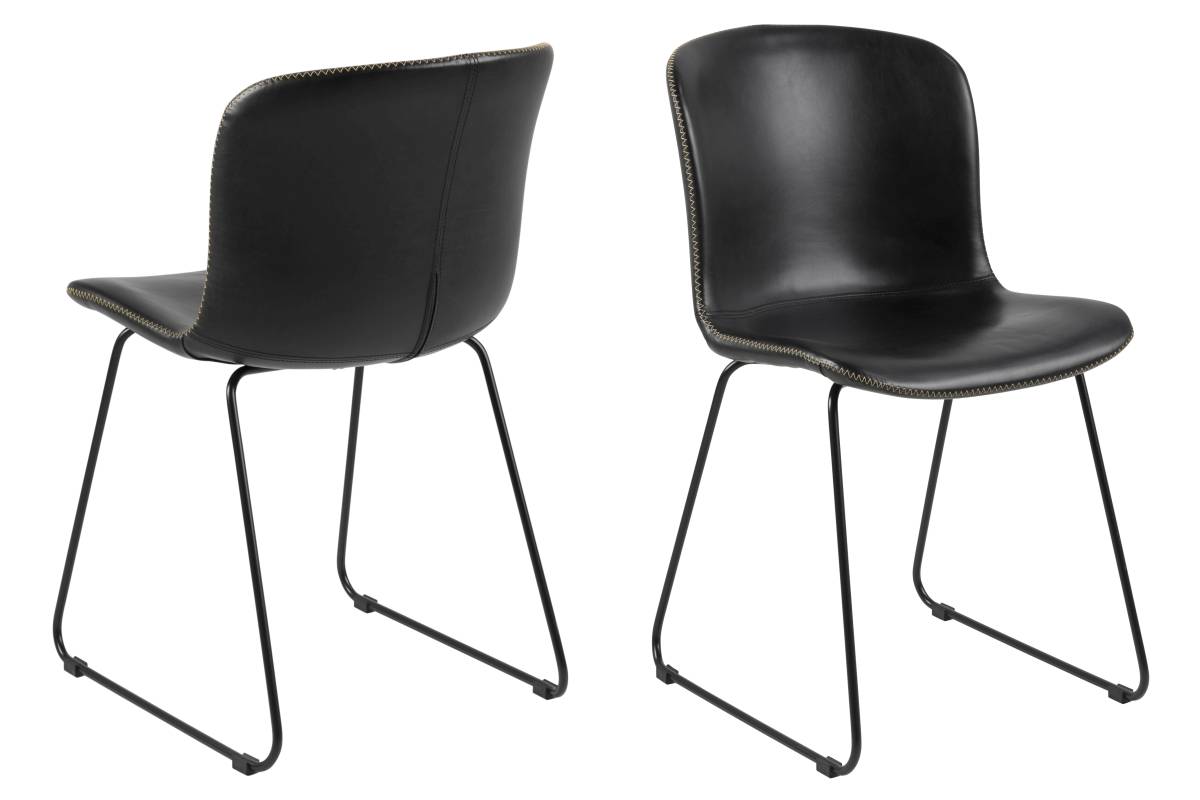 Dkton 23647 Dizajnová stolička Nerilla, čierna ekokoža