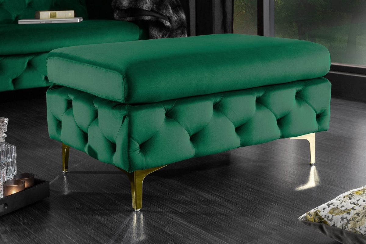 E-shop LuxD Dizajnová taburetka Rococo zelená / zlatá