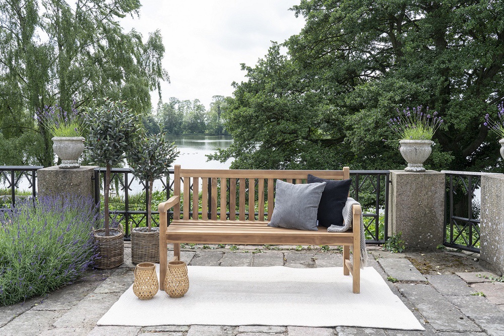 E-shop Norddan Dizajnová záhradná lavica Rimma 150 cm teak
