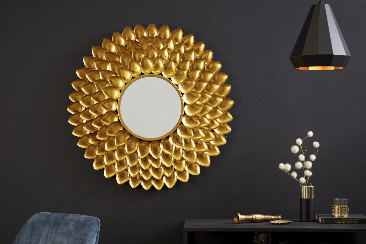 LuxD Dizajnové nástenné zrkadlo Lanesia  zlaté  x  25817