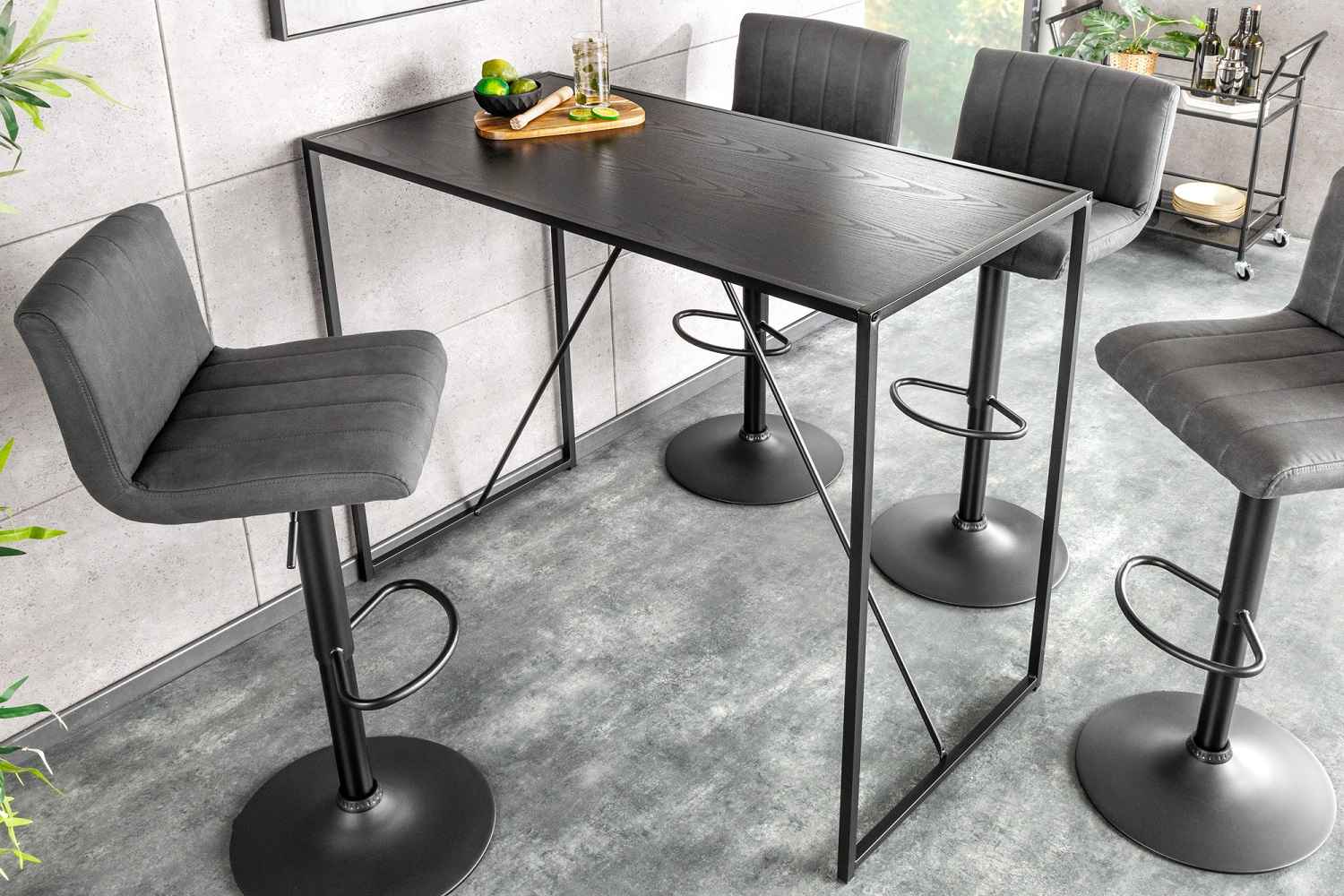 E-shop LuxD Dizajnový barový stôl Maille 120 cm čierny jaseň