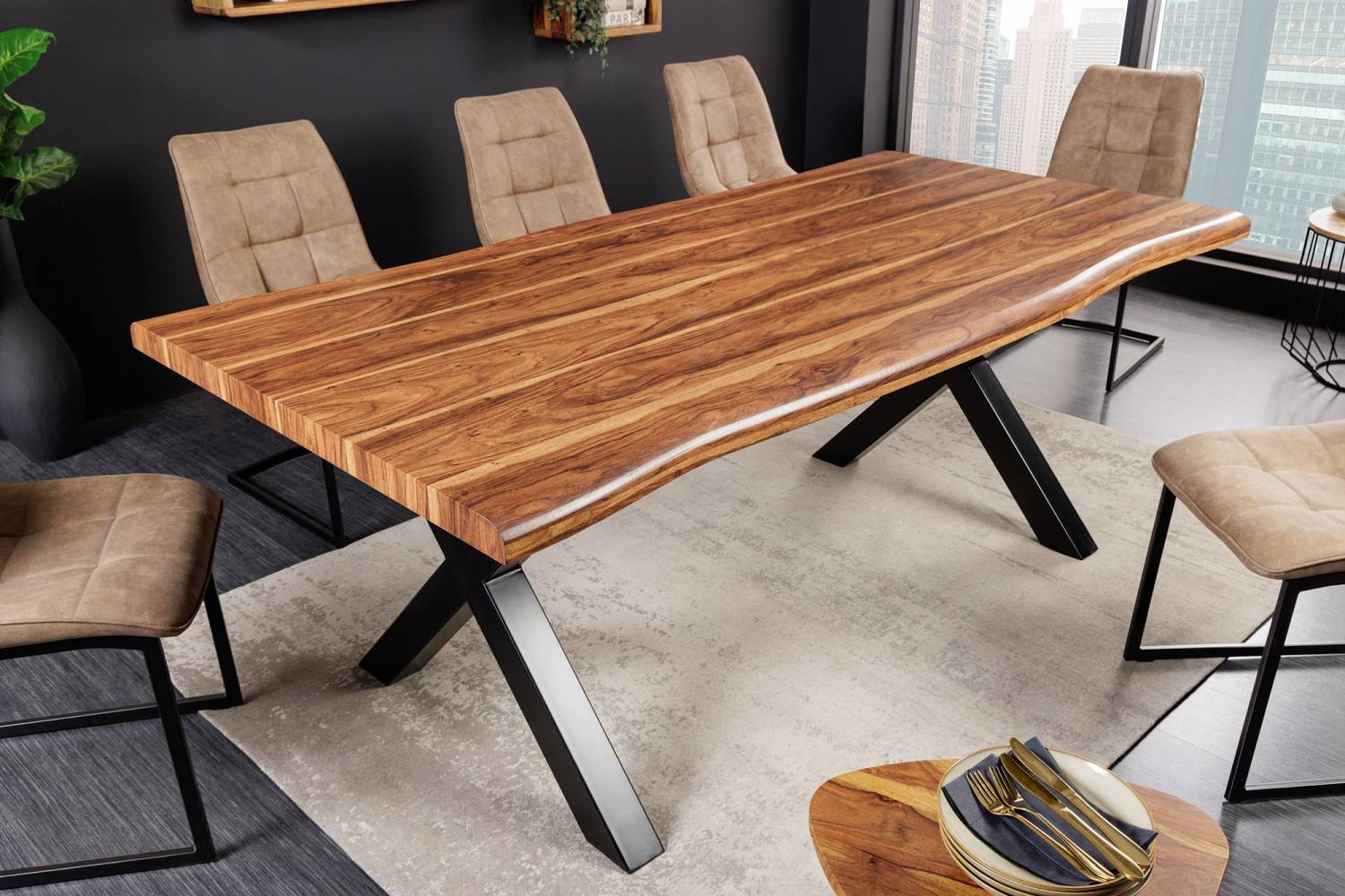 LuxD Dizajnový jedálenský stôl Kaniesa 180 cm vzor orech