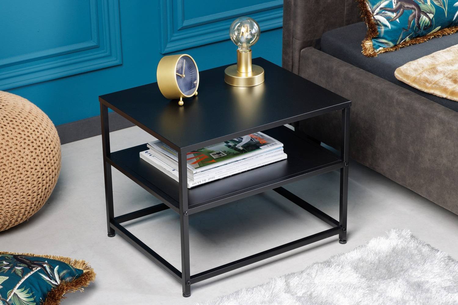 E-shop LuxD Dizajnový odkladací stolík Damaris 50 cm čierny - Skladom