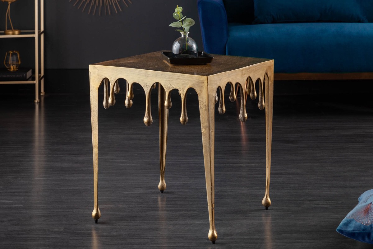 LuxD Dizajnový odkladací stolík Gwendolyn L 50 cm zlatý