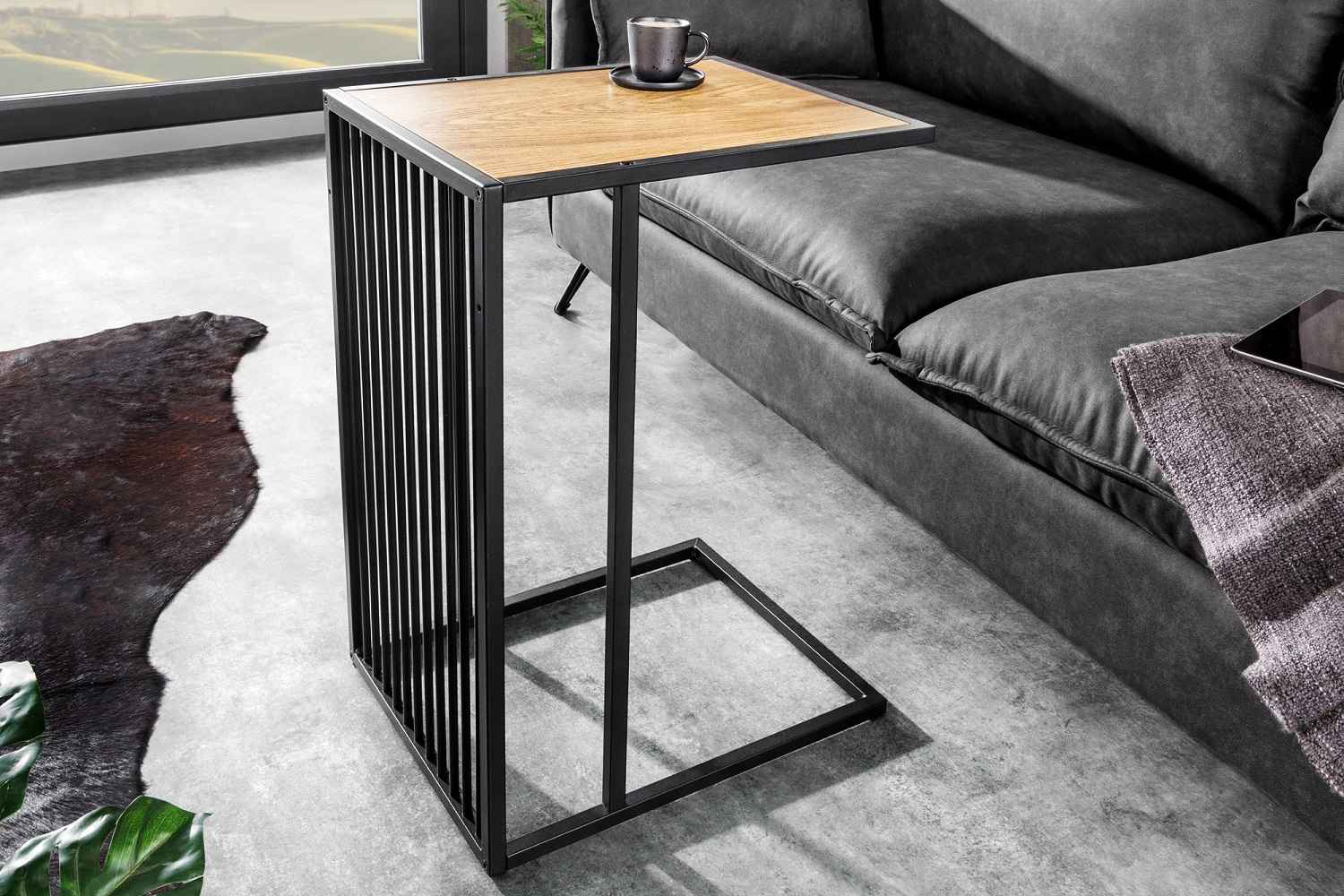 LuxD Dizajnový odkladací stolík Haines 43 cm vzor divý dub