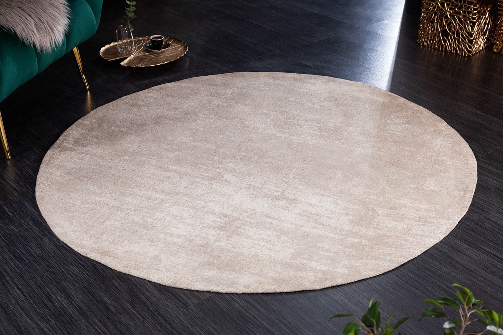 LuxD Dizajnový okrúhly koberec Rowan 150 cm béžový