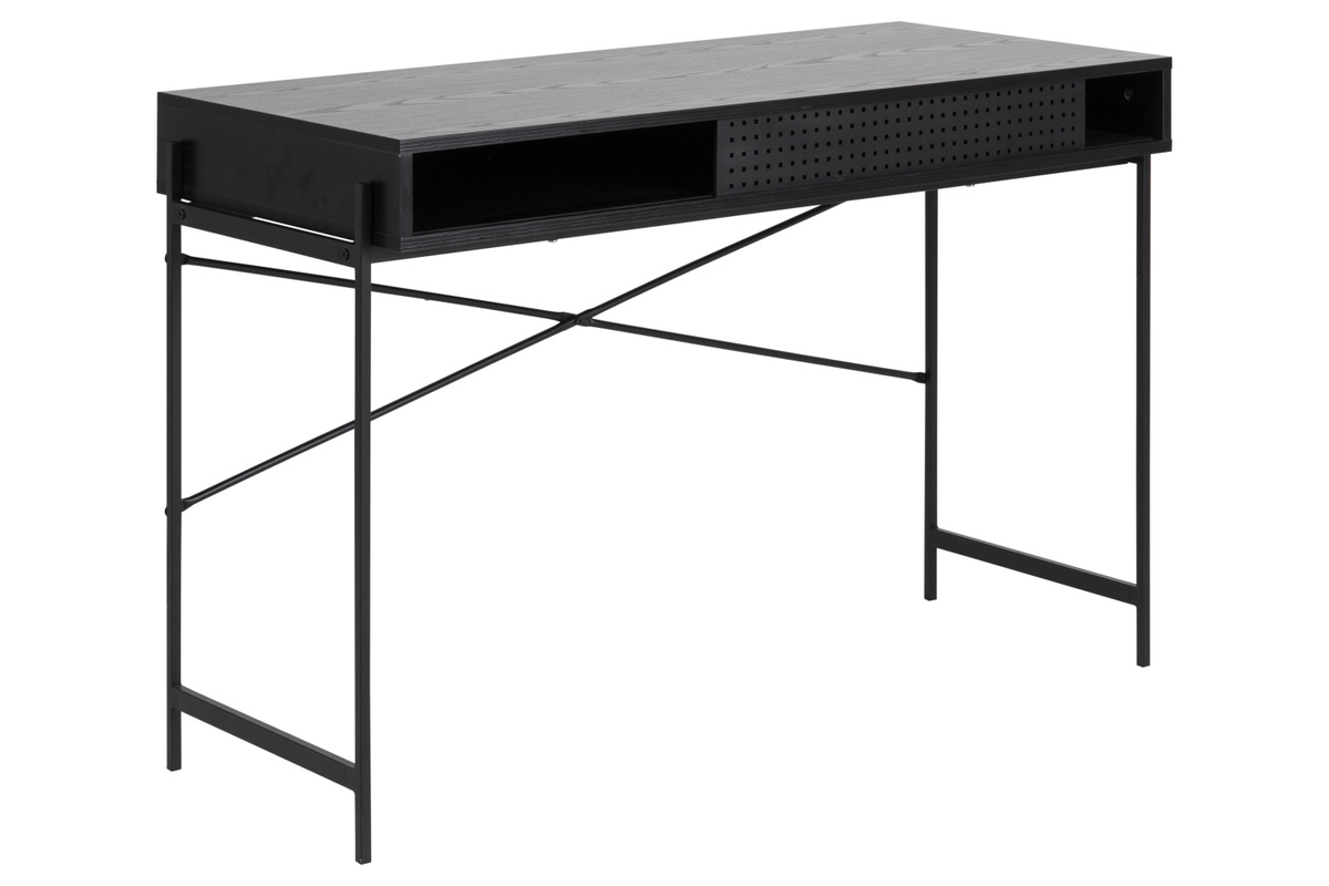 Dkton Dizajnový písací stôl Naarah 110 cm čierny