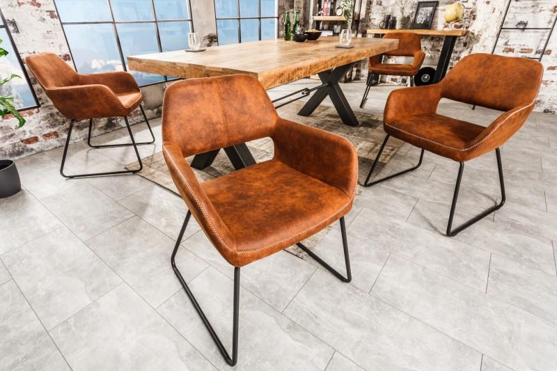 LuxD 20259 Dizajnová stolička Derrick hnedá Antik