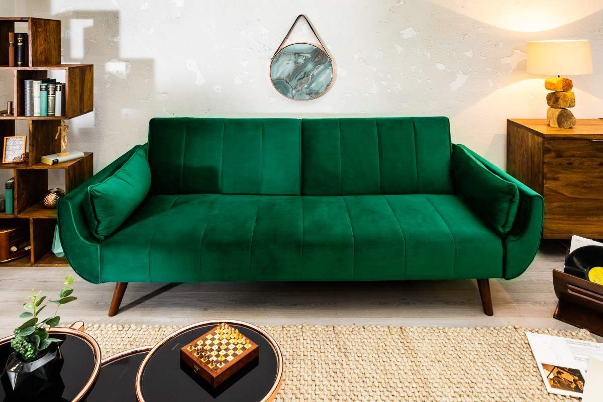LuxD Rozkladacia sedačka Amiyah, 215 cm, zelený zamat