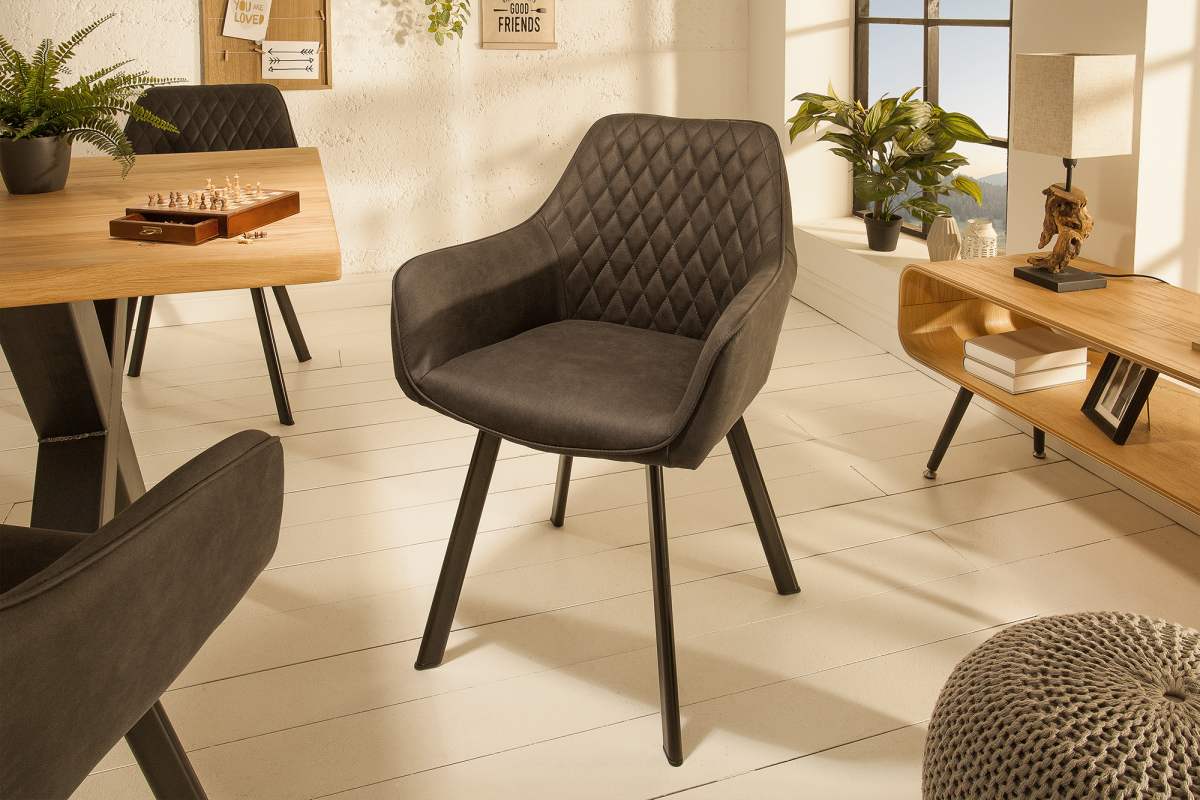 LuxD 21408 Dizajnová stolička Francesca, antracit