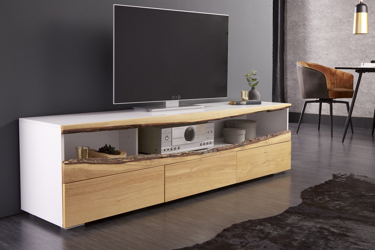 LuxD Dizajnový TV stolík Kira 180 cm dub - biely