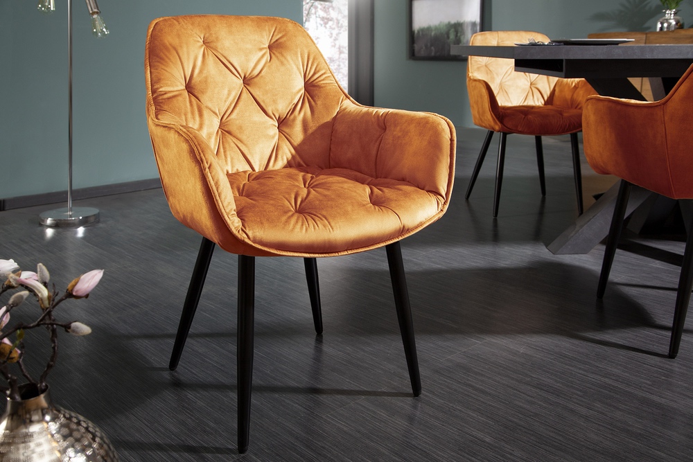 LuxD 25484 Dizajnová stolička Garold horčicovo-žltý zamat