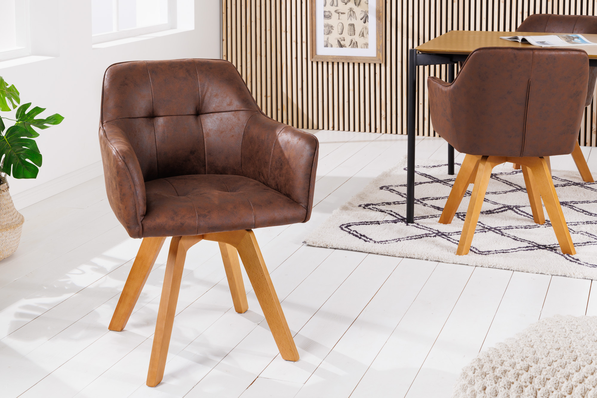 LuxD 26743 Dizajnová otočná stolička Galileo antik hnedá