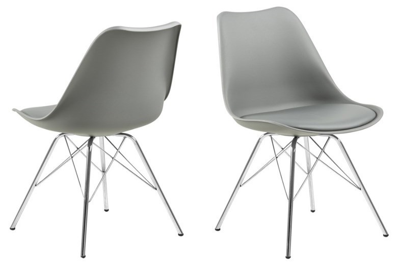 Dkton 23943 Dizajnová stolička Nasia, sivá