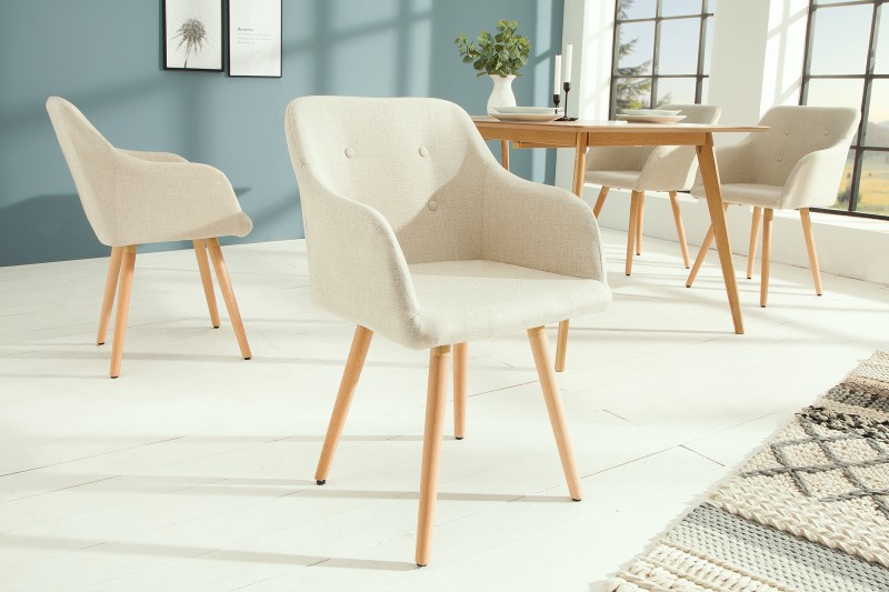 LuxD 20143 Dizajnová stolička Norway krémová