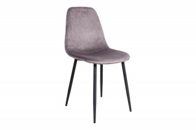 Dizajnová jedálenská stolička Myla, sivá, čierne nohy
