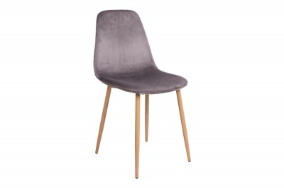 Dizajnová jedálenská stolička Myla, sivá, svetlé nohy