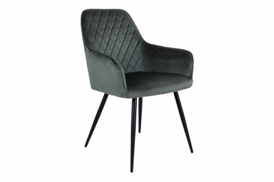 Dizajnová jedálenská stolička Gracelyn, zelený zamat
